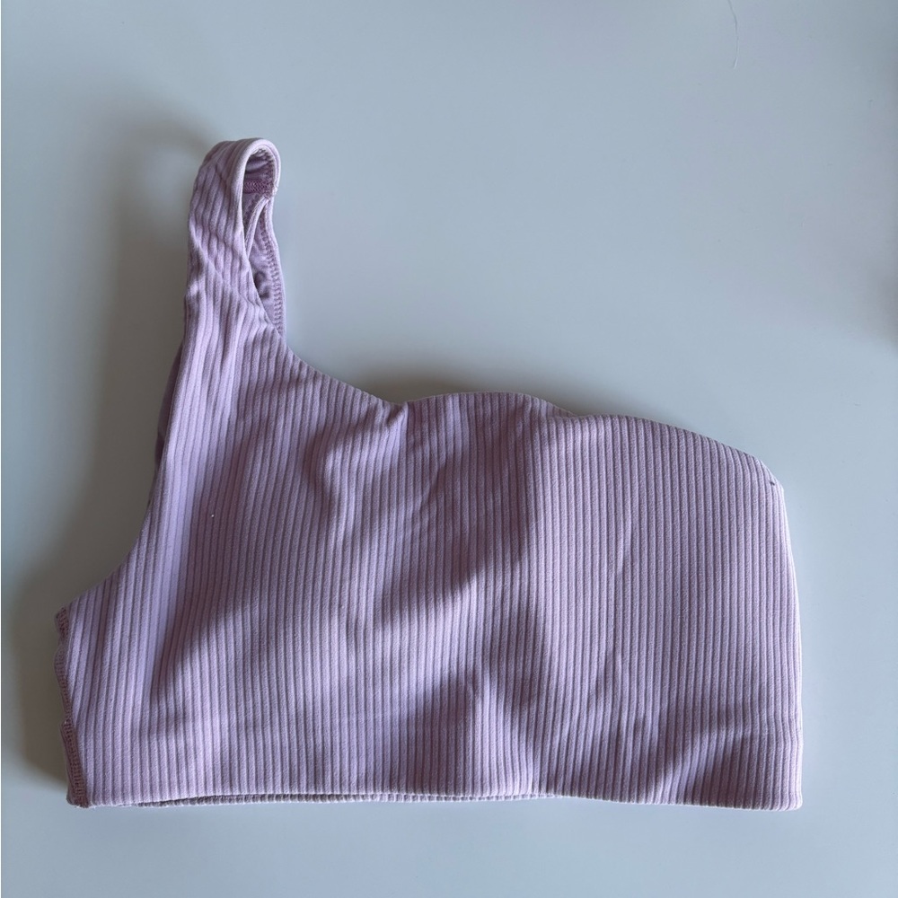 lululemon athletica Lavender Ribbed One-Shoulder Sports Bra